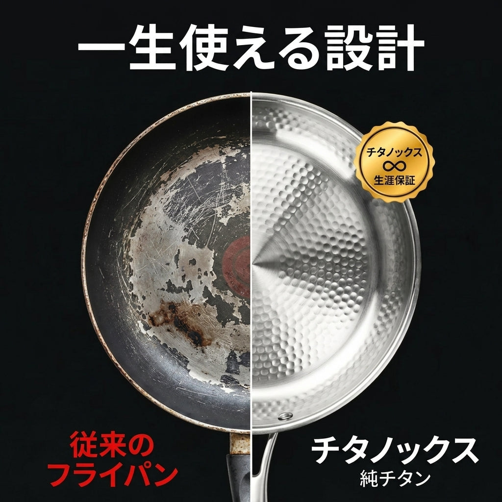 Okibi有害物質フリーの料理に、純チタン100%フライパン
