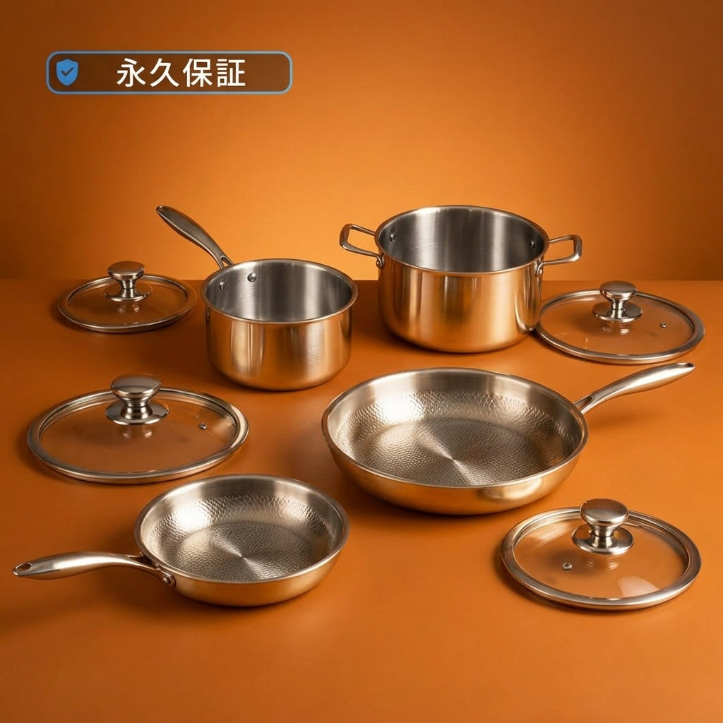 NestPan 純チタン鍋・フライパン8点セット™｜台所ごと、入れ替える