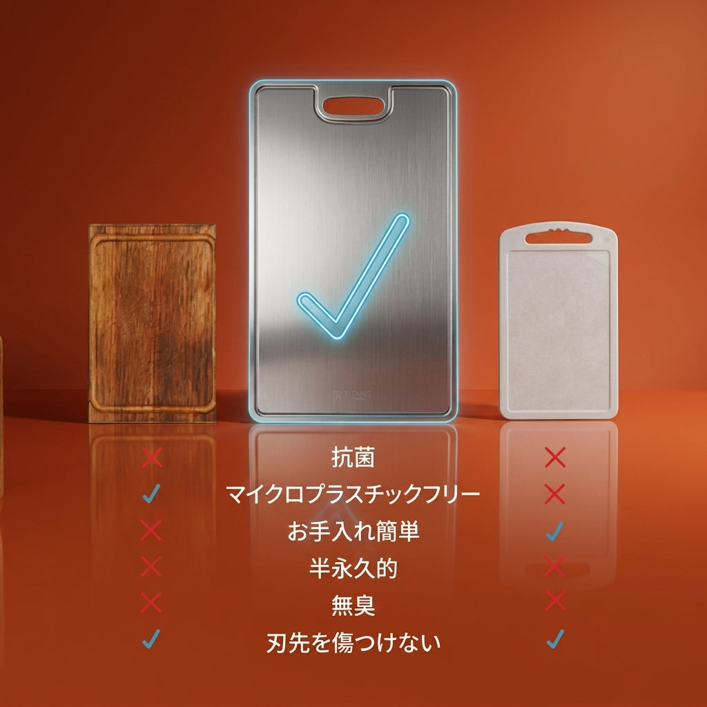 NestPan 純チタンまな板™｜黒ずまない、においが残らない